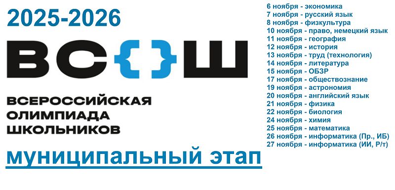 Муниципальный этап всероссийской олимпиады школьников 2025/26